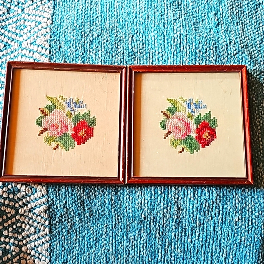 Set of 2 Eatons Framed Embroidery